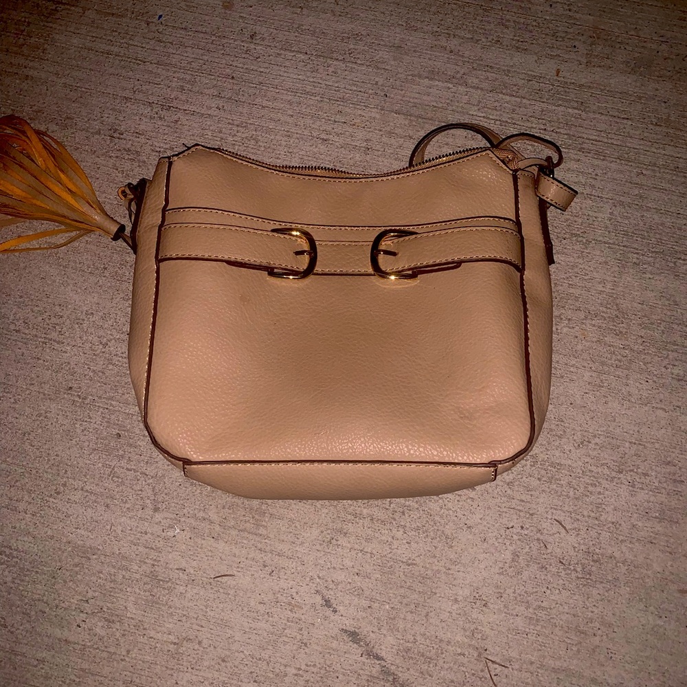 Brown leather shoulder bag